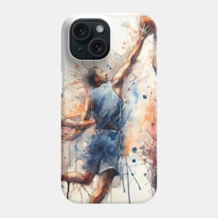 Artistic illustration of men playing basketball Phone Case