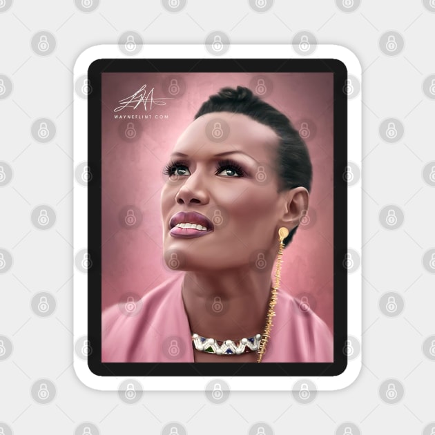 Grace Jones Digital Painting Magnet by wayneflint