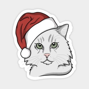 Merry White Cat-Mas! Magnet