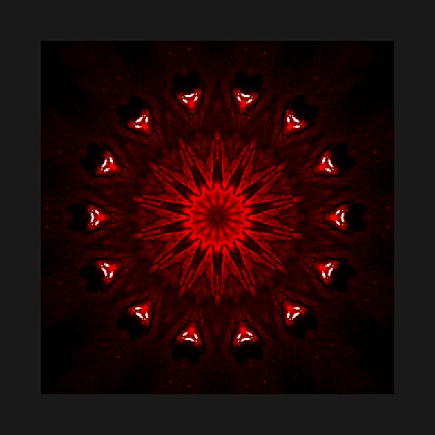 Ominous Red Kaleidoscope pattern (Seamless) 8 by Swabcraft