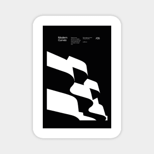 Modern Curves 05, Modern Architecture Design, minimalist Design, Modern Art, Typographic, Helvetica Magnet