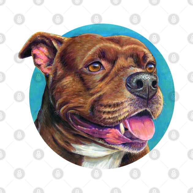 Staffordshire Bull Terrrier by rebeccawangart