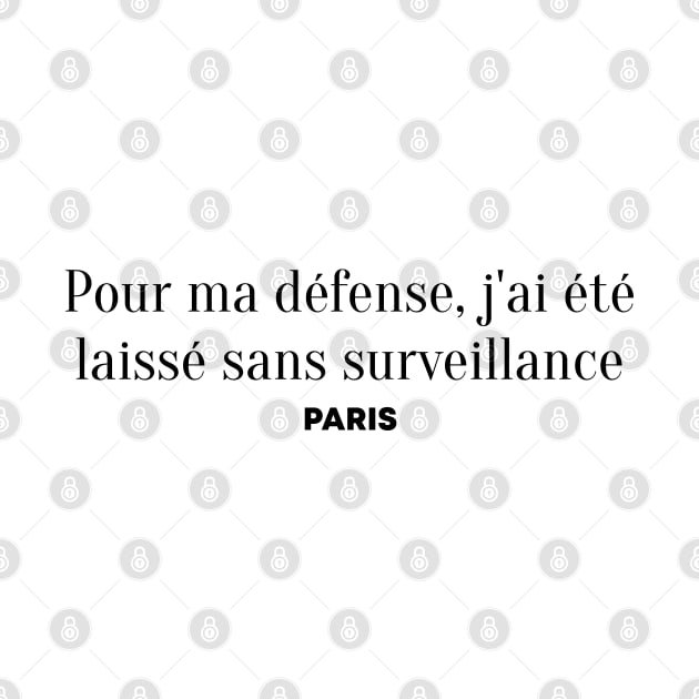 Pour ma défense, j'ai été laissé sans surveillance (In my defense, I was left unsupervised in French) - Paris style chic by caseofstyle