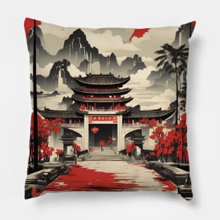 Guangdong China Vintage Poster Tourism Pillow