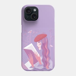 Reader in purple Phone Case