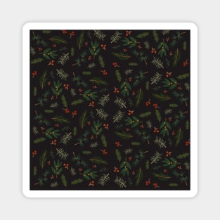 Christmas Tree Pattern - Dark Theme Magnet