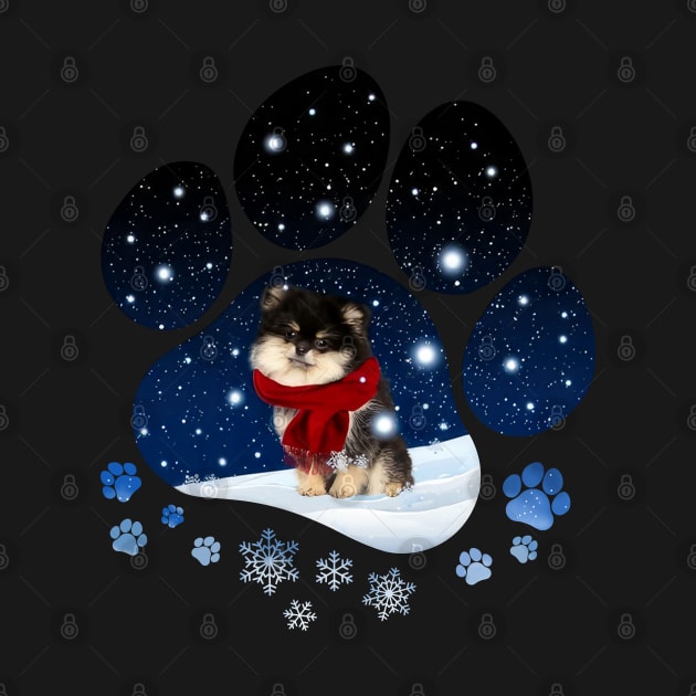 Snow Paw Pomeranian Christmas Winter Holiday by TATTOO project