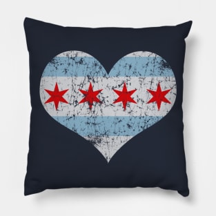 Chicago Heart Flag Love Home City Pillow