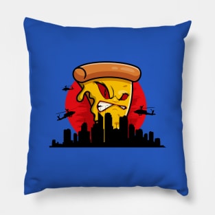 Evil pizza and city Pillow