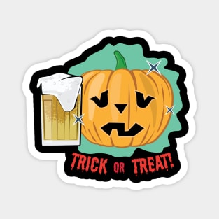 Drinking Halloween Pumpkin - Funny Magnet