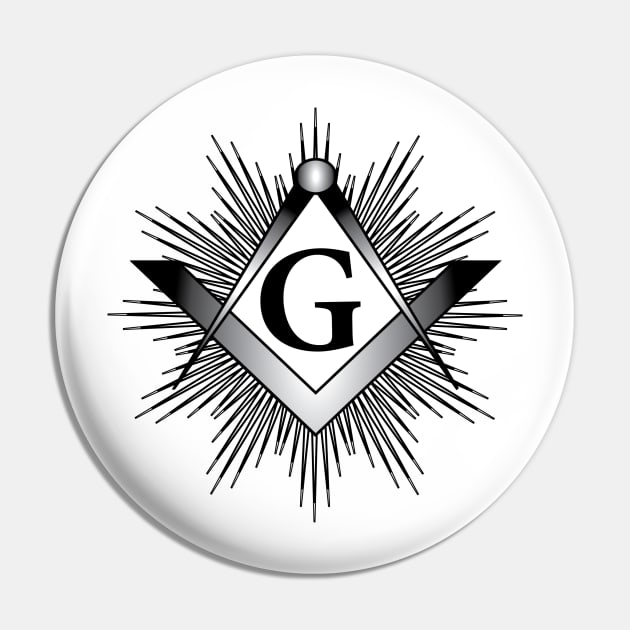 Masonic symbol of square and compass, with rays and G letter Pin by NxtArt