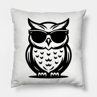 Owl wearing sunglasses Pillow