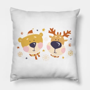 Cute Bear and Deer Pillow