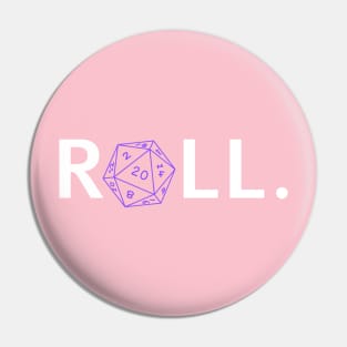 Roll. RPG Shirt White and Purple Pin