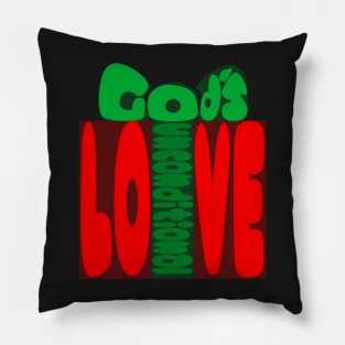 God's Unconditional Love Word Art Present Pillow