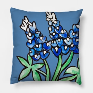 Texas Girl Bluebonnets Pillow