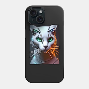 Cyberpunk Cat - Modern Digital Art Phone Case