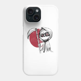 Grim The Reaper Pencil Hand-drawn Art in Red and Black Phone Case