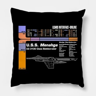 Computer Readout Showing U.S.S. Menahga Battlecruiser Pillow