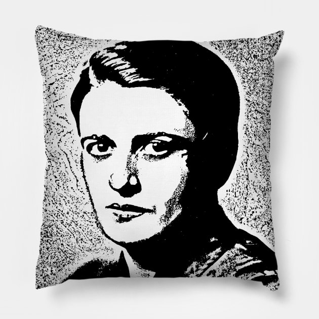 Ayn Rand Pillow by Historia