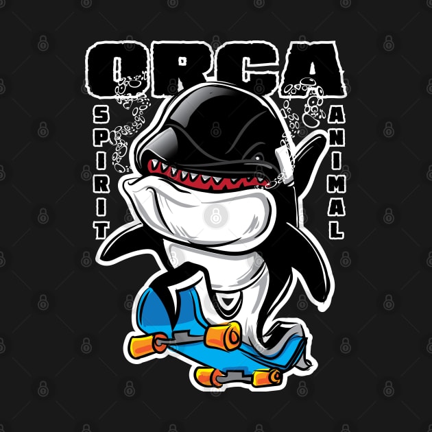 Orca Killer Whale on a Skateboard by eShirtLabs