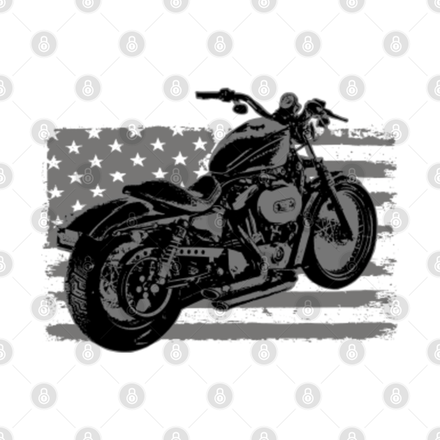 American Flag Bike - American Biker - T-Shirt | TeePublic