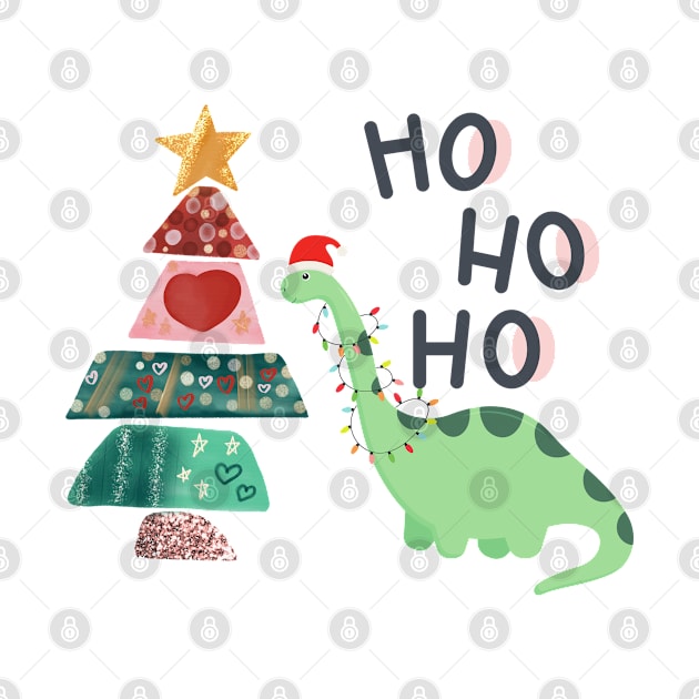 Santa Dinosaur - Christmas Lights - Tree gifts by O.M design