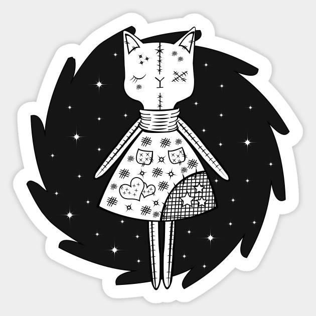 Halloween Story Voodoo Cat Doll Voodoo Doll Sticker Teepublic