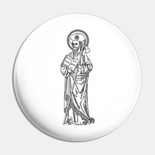 St. James the Pilgrim - Botafumeiro silver bkg Pin