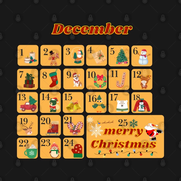 Christmas Advent Calendar  December by Darunyaa