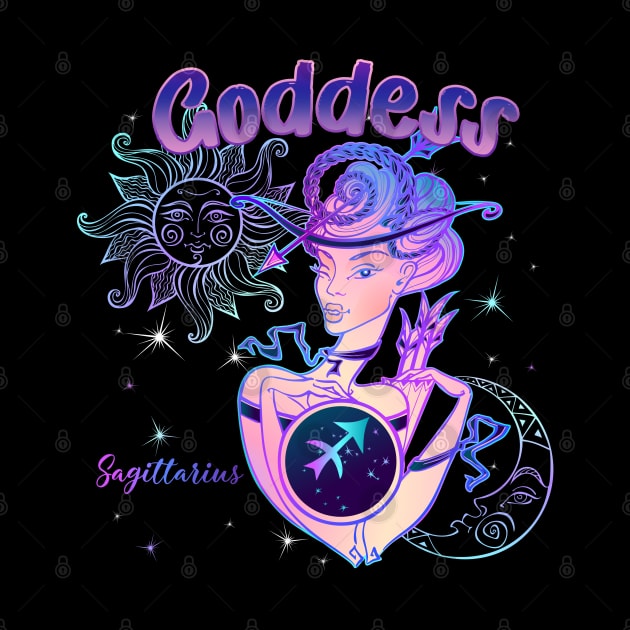 Zodiac Sagittarius Goddess Queen Horoscope by The Little Store Of Magic