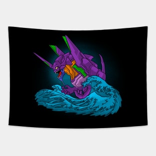 evangelion wave retro Tapestry