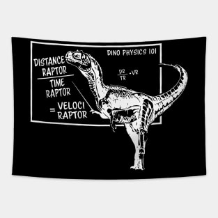Velociraptor Funny Physics Joke Raptor Dinosaur Tapestry