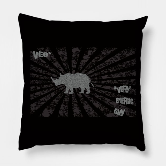 veg rhino Pillow by teeco