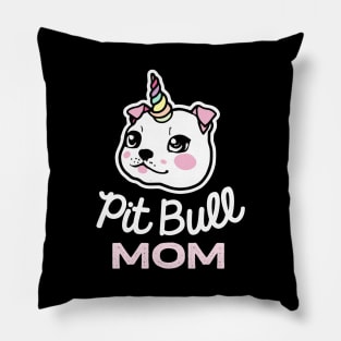 Pit Bull Mom Unicorn Dog Owner Retro Dog Mother Pillow