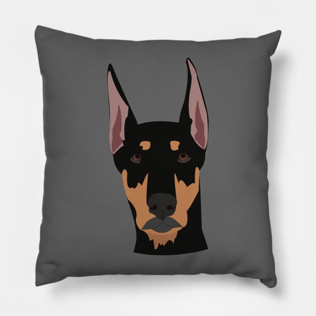 Doberman Pinscher Pillow by KCPetPortraits