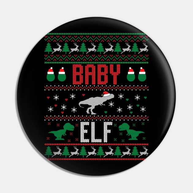 Baby Elf. Ugly Christmas Sweater Pin by Satic