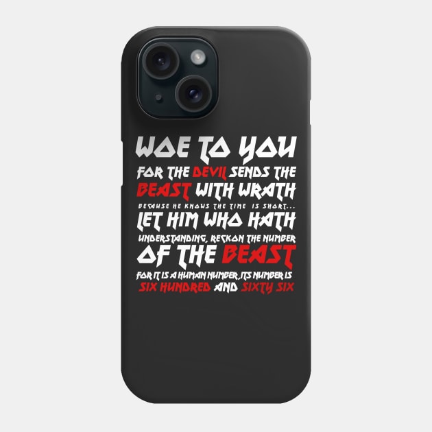 Number of The Beast Lyrical Shirt Phone Case by Jakob_DeLion_98