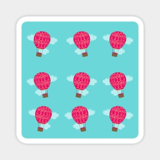 Cute Hot Air Balloons Pattern Design Magnet