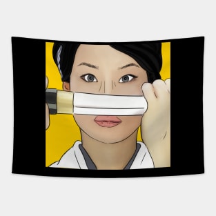 Lucy Liu on Kill Bill Tapestry