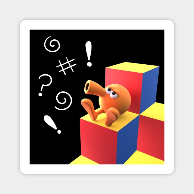 Cube Bert Magnet by FIZZTAPP