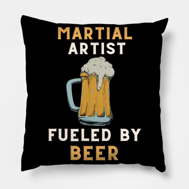 Beer fueled martial artist Pillow by SnowballSteps