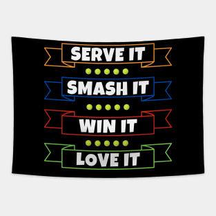Serve It Smash It Win It Love It US OPEN Tennis Tapestry