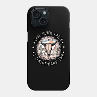 Love Never Fails Bull Skull Desert Phone Case