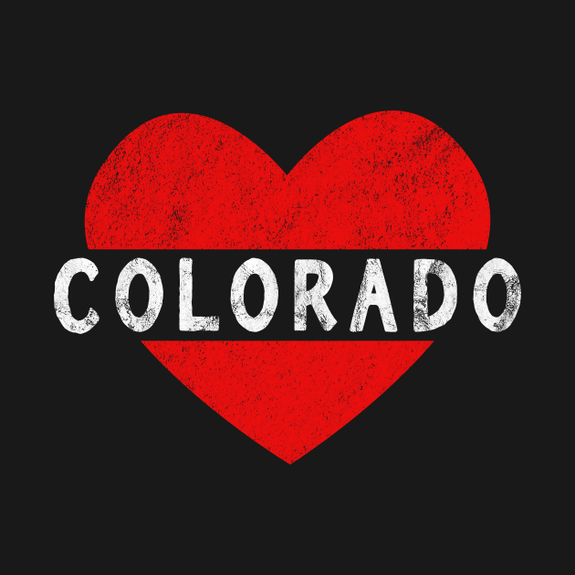 I Love Colorado USA State Retro Vintage Heart Gift Colorado Long