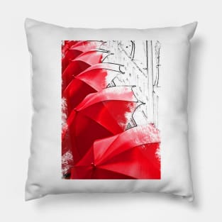 Paris Rain Umbrellas. A memory of love in Paris in the rain. Pillow