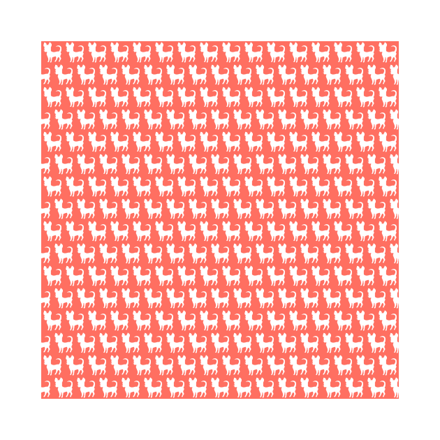 Chihuahua silhouette print (mini) coral by bettyretro