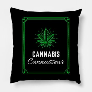 Cannabis Cannasseur Weed Leaf Design Pillow