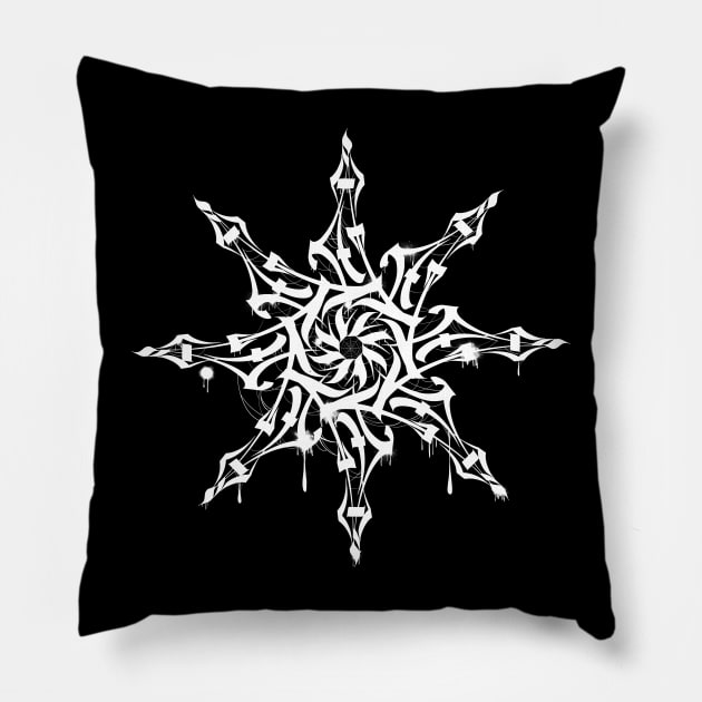 White Halloween mandala Pillow by ngmx