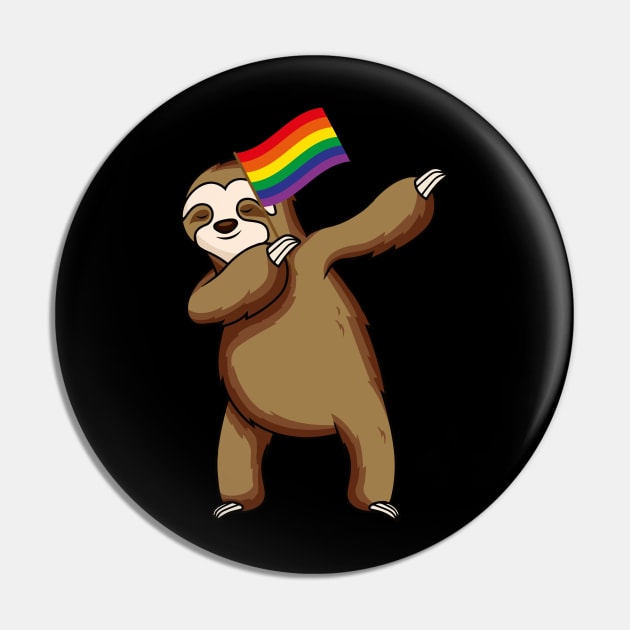 Sloth Dabbing Gay Lesbian Resis LGBT Flag Pin by kateeleone97023